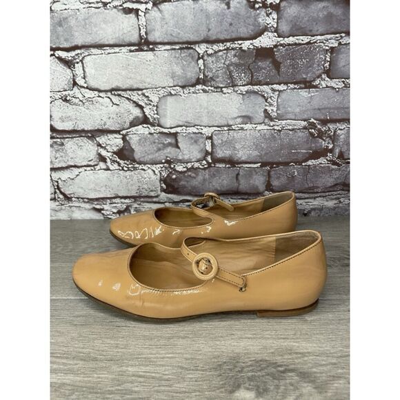 LARROUDE Vibram Nude Patent Leather Mary Jane Flats Shoes Women’s Sz 5M US/35EU - Picture 10 of 16